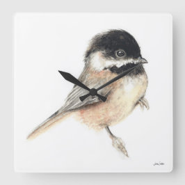 Relógio de Parede da Praça Arte Chickadee