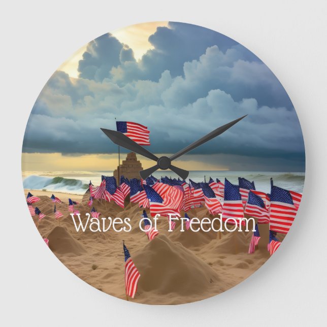 Relógio de Parede da Praia da Bandeira Americana-P (Frente)