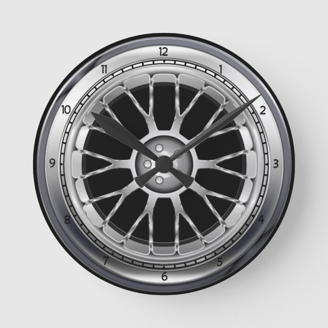 Relógio de parede da roda de aço do pneu (Frente)
