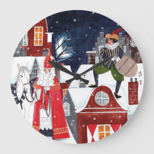Relógio de Parede da Vila Noturna de Sinterklaas F