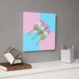 Relógio de Parede Dango Vermelhos-Rosa Pastel