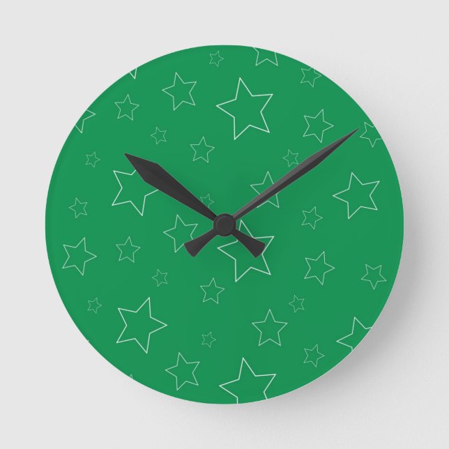 Relógio de Parede das Estrelas Verdes (Frente)