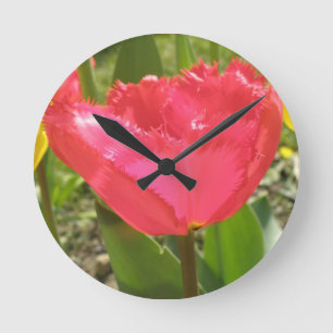 Relógio de Parede das Tulipas com Fringas