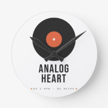 Relógio de Parede de Acrílico de Vinil Retro Analo