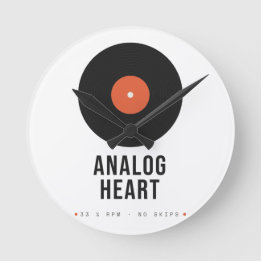 Relógio de Parede de Acrílico de Vinil Retro Analo