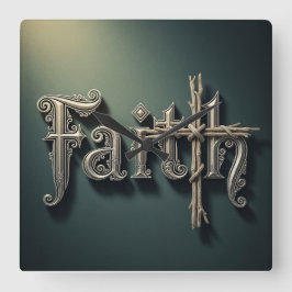 Relógio de Parede de Acrílico Faith Square - Decor