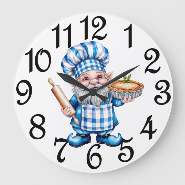 Relógio de Parede de Acrílico Gnome de Cozinha (Frente)