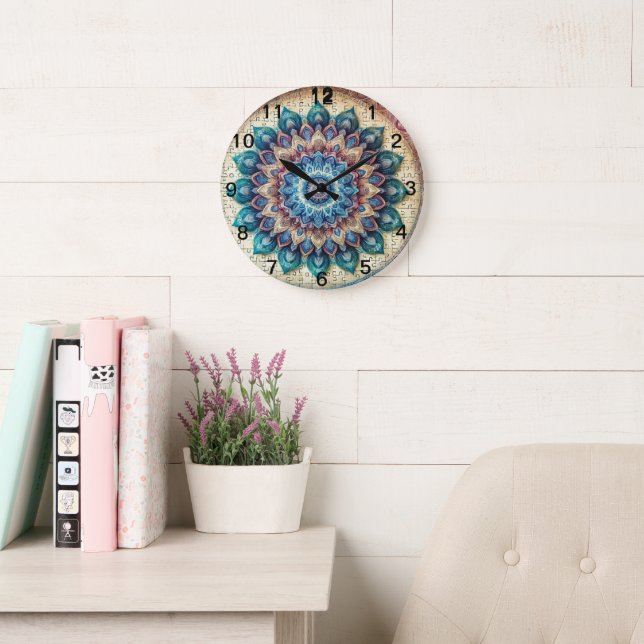 Relógio de Parede de Acrílico Mandala Time Murugi  (Sala de leitura)