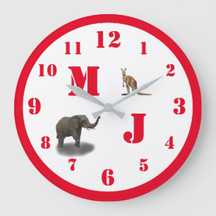 Relógio de Parede de Acrílico Monogramado com Anim