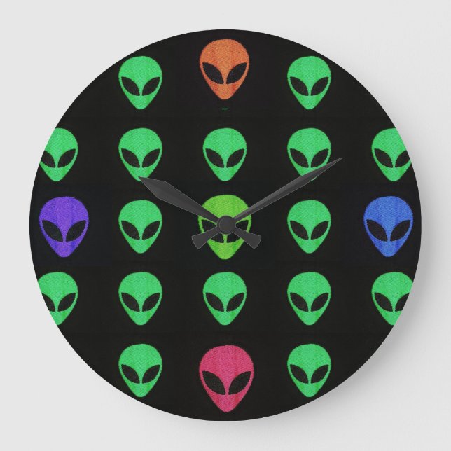 Relógio de parede de Alienígena multicolorido (Frente)