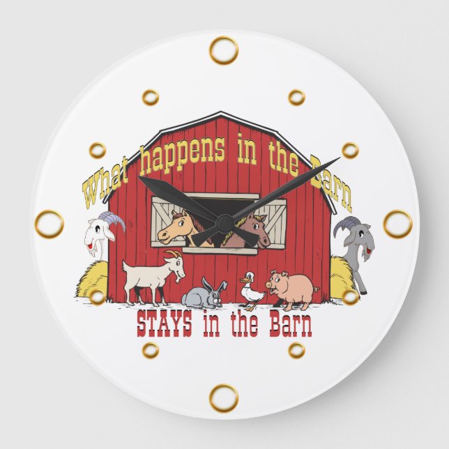 Relógio de Parede de Animais da Barn (Frente)