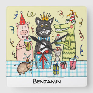 Relógio de Parede de Animais de Festa Personalizad