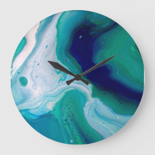 Relógio de Parede de Arte Abstrata Azul Marinho Tu