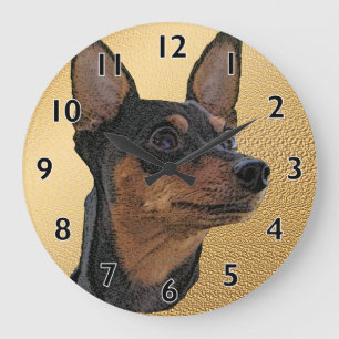 Relógio de Parede de Arte Miniatura Pinscher