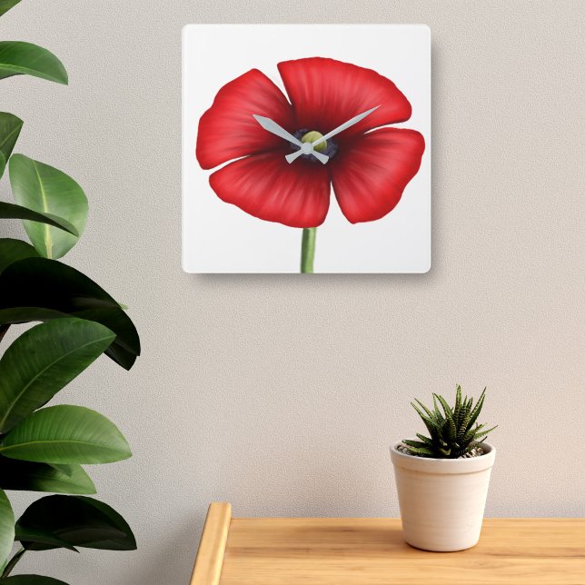 Relógio de Parede de Arte Púrpura Vermelha (Pop a poppy clock on your wall today!)