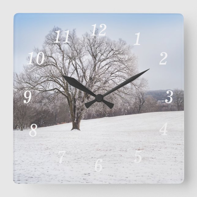 Relógio de Parede de Árvore Inverno (Frente)