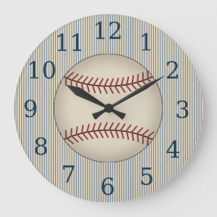 Relógio de Parede de Beisebol Azul Vintage Present