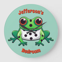 Relógio de parede de Bolinhas Verde Personalizado