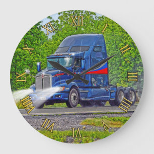Relógio de Parede de Caminhão Azul de Transporte P