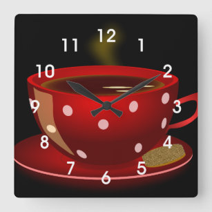Relógio de Parede de Chá Vermelho ou Café