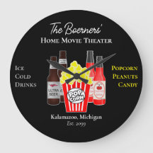 Relógio de Parede de Cinema em Casa Cerveja Refrig