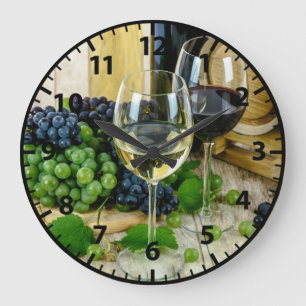 Relógio de Parede de Cozinha Acrílico Vinho Uvas T