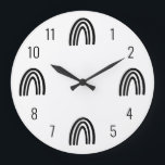 Relógio de Parede de Crianças do Arco-Íris Preto/B<br><div class="desc">Estamos sempre a adicionar novas designs diariamente!</div>