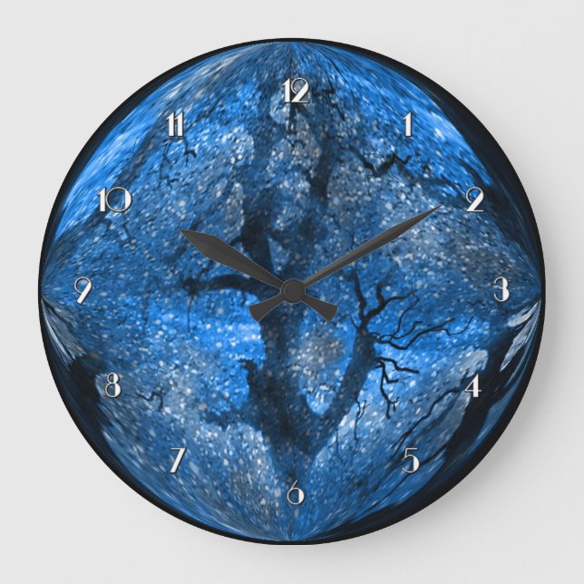 Relógio de Parede de Cristal Azul Magnético de inv (Frente)