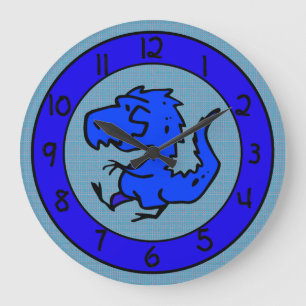 Relógio de Parede de Dinossauro Azul ou Dragão