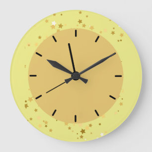 Relógio de Parede de Estrelado Dourado em Monogram