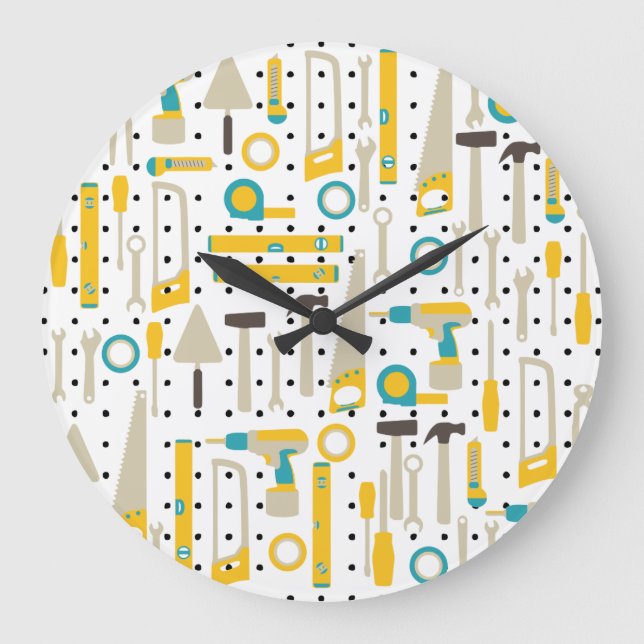 Relógio de Parede de Ferramentas de Construção e H (Frente)