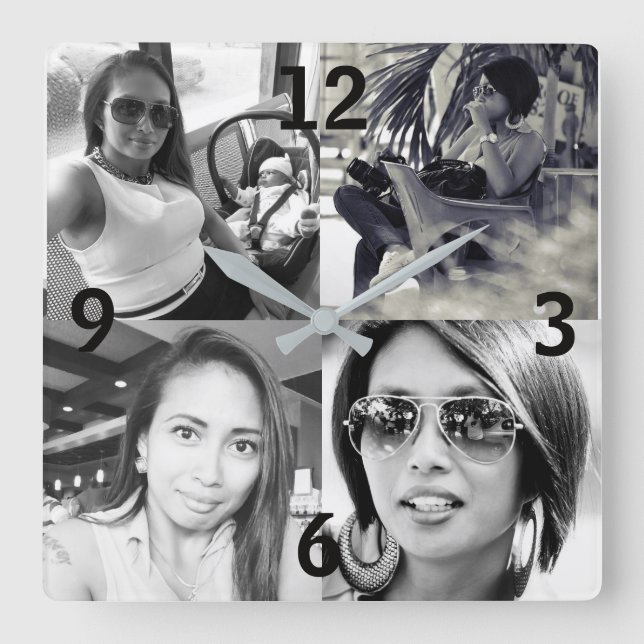 Relógio de Parede de Fotografias Personalizado (Frente)