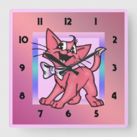 Relógio de Parede de Gato de Cartoons