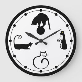 Relógio de Parede de Gato Negro