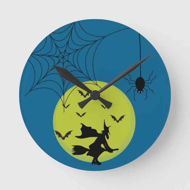 Relógio de Parede de Halloween – Decoração Sazonal (Frente)