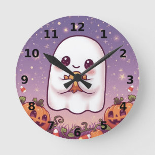 Relógio de Parede de Halloween Fantasma Fofo ⏰👻