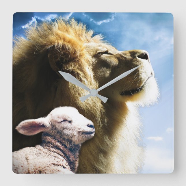 Relógio de Parede de Leão e Lamb (Frente)