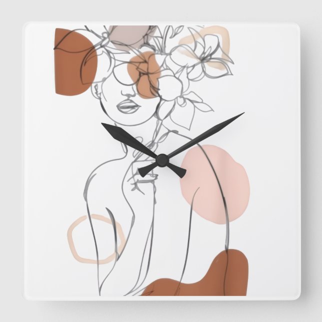 Relógio de Parede de Linha Minimalista – Desenho d (Frente)