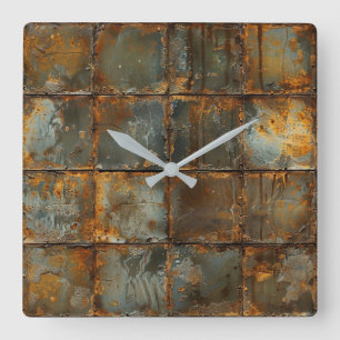 Relógio de Parede de Metal Rusty