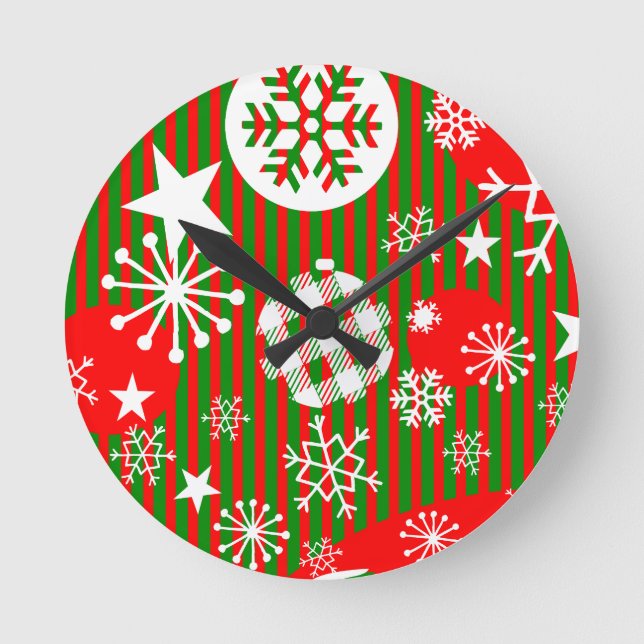 Relógio de Parede de Natal Alegria para o Mundo Ve (Frente)