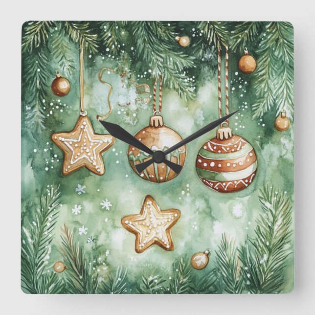 Relógio de Parede de Natal Elegante – Tempo de Inv (Frente)