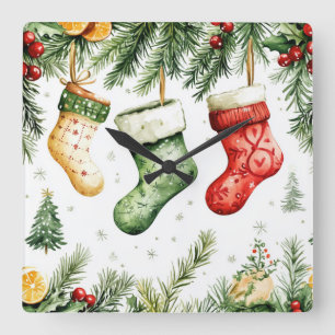 Relógio de Parede de Natal Elegante – Tempo de Inv