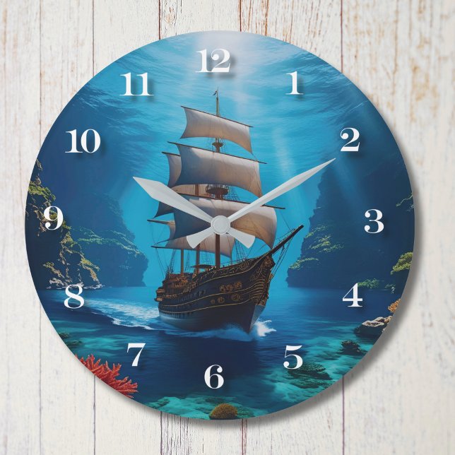 Relógio de Parede de Navio Pirata Náutico - Oceano (Criador carregado)