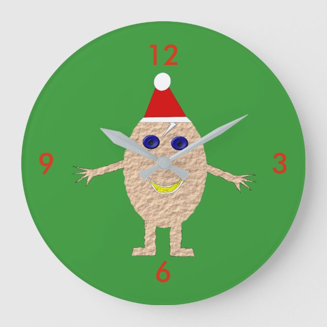 Relógio de Parede de Ovo de Natal Engraçado (Frente)