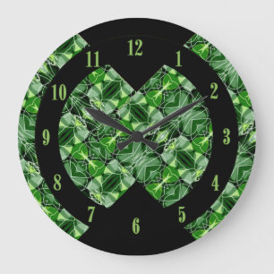 Relógio de Parede de Padrão Abstrato Verde Glori