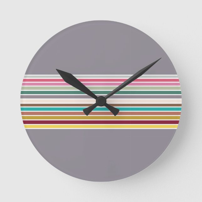 Relógio de Parede de Padrão de Faixa Retroativa (Frente)