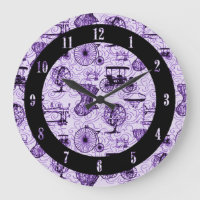 Relógio de Parede de Padrão Steampunk Roxo