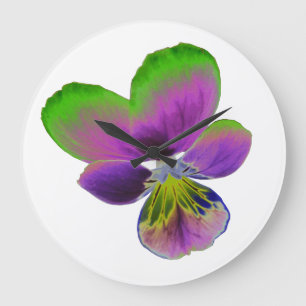 Relógio de parede de Pansy Roxo e Verde