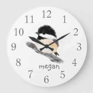 Relógio de Parede de Pássaros de Chickadee Perso