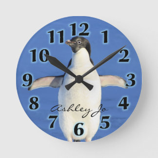 Relógio de Parede de Pinguins Personalizado